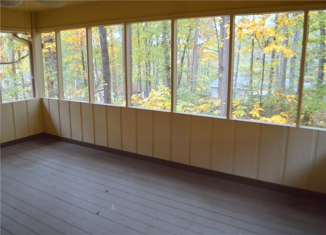 view of unfurnished sunroom