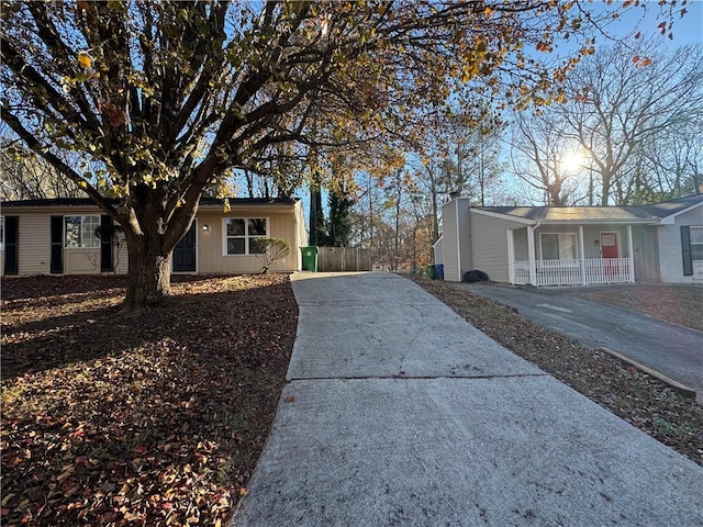 view of home's exterior with covered porch