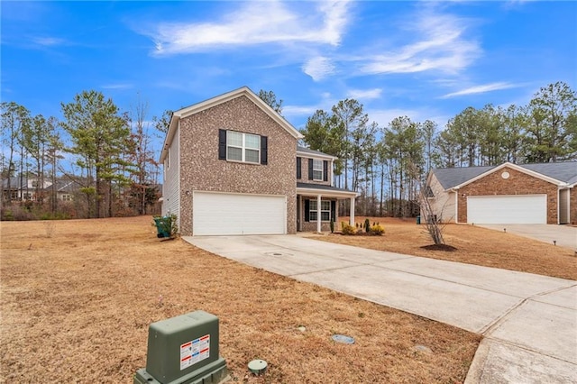 view of front property with a garage