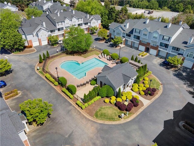 108 Vinings Forest Cir SE, Smyrna, GA 30080 - aerial view of residential area with a pool