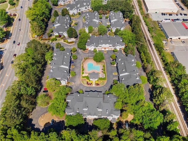 108 Vinings Forest Cir SE, Smyrna, GA 30080 - aerial view of property and surrounding area featuring a pool and nearby suburban area