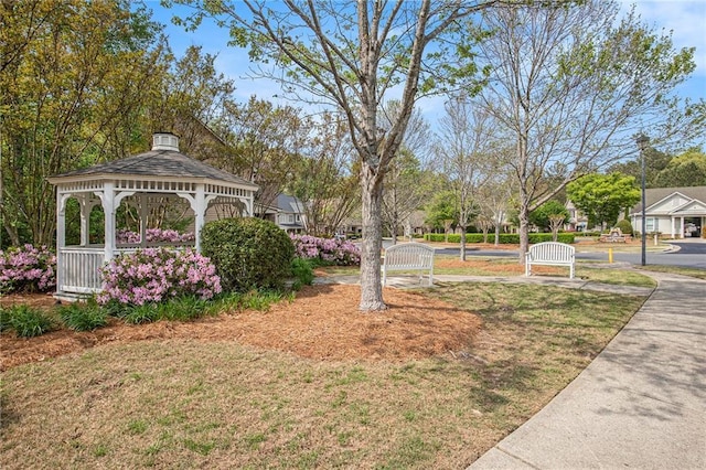 view of yard with a gazebo