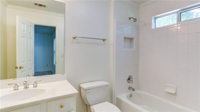127 Grandmar Chase, Canton, GA 30115 - bathroom featuring vanity, bathtub / shower combination, and crown molding