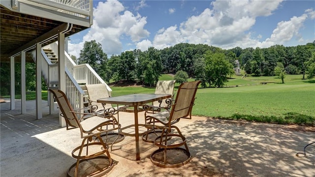 127 Grandmar Chase, Canton, GA 30115 - view of patio with stairway and outdoor dining area