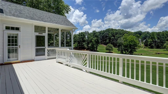127 Grandmar Chase, Canton, GA 30115 - deck with a lawn and ceiling fan