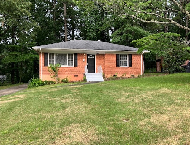 3160 Delowe Dr, Atlanta, GA 30344 - single story home featuring crawl space, brick siding, a front yard, and roof with shingles