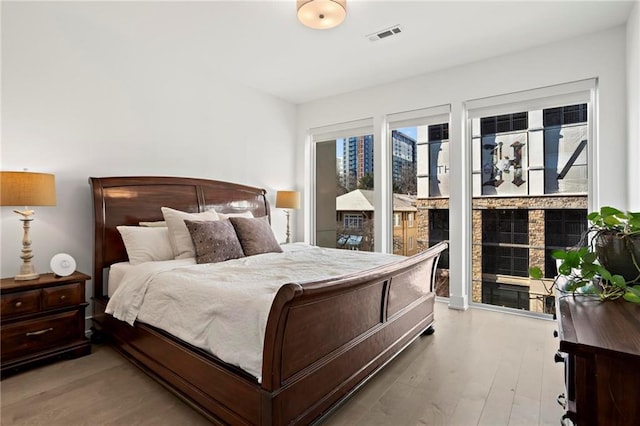 bedroom featuring light hardwood / wood-style flooring