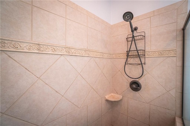 room details with a tile shower