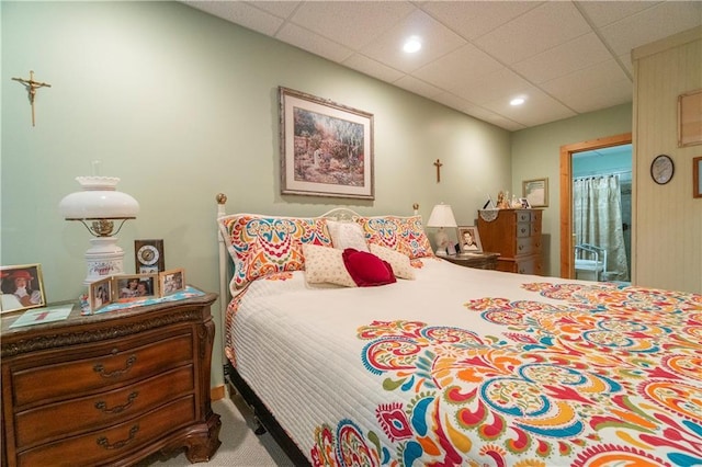 bedroom with a drop ceiling