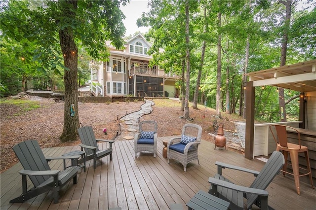 view of wooden deck