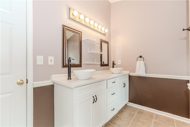 bathroom featuring vanity and tile patterned floors