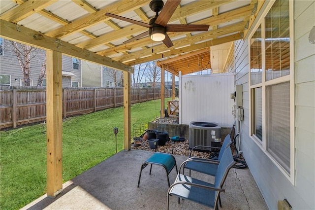 view of patio featuring central AC