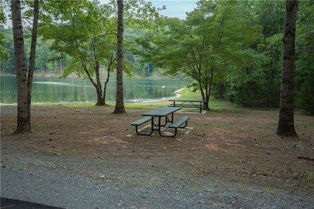 view of property's community featuring a water view