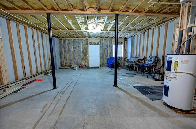 basement with water heater