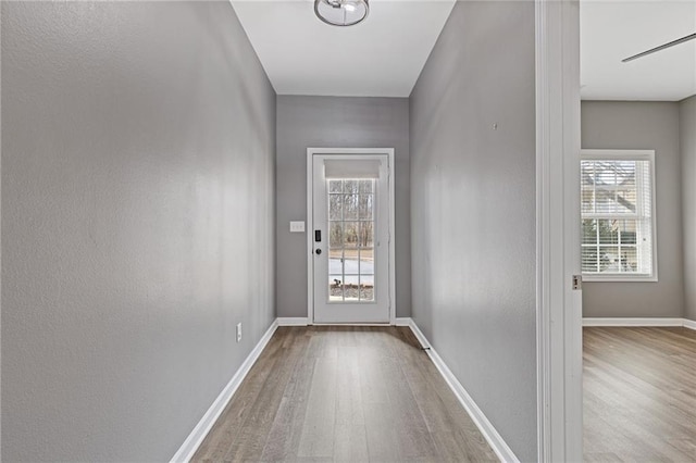 entryway with light wood-type flooring