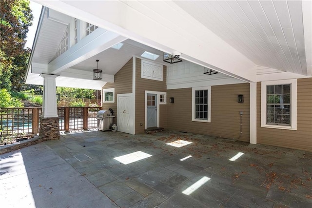 view of patio with area for grilling