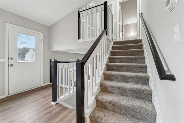 interior space with hardwood / wood-style floors