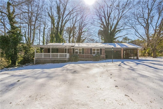 view of front of home with covered porch