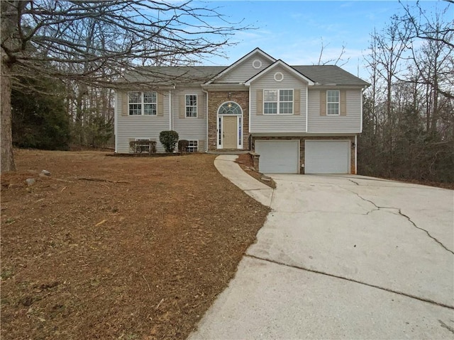 split foyer home with a garage