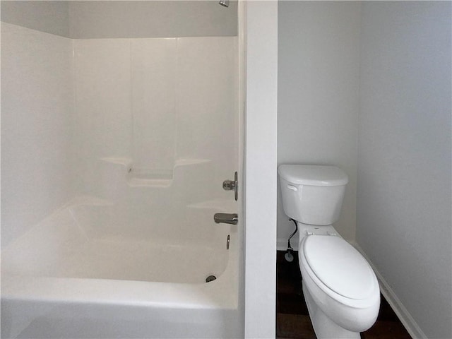 bathroom with toilet and plus walk in shower