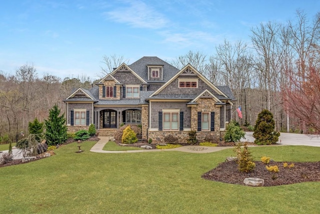 47 Fern Leaf Way, Newnan, GA 30265 - craftsman-style home featuring stone siding and a front yard