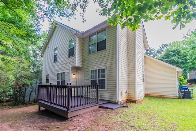 3732 Landgraf Cv, Decatur, GA 30034 - rear view of property with a wooden deck and a lawn