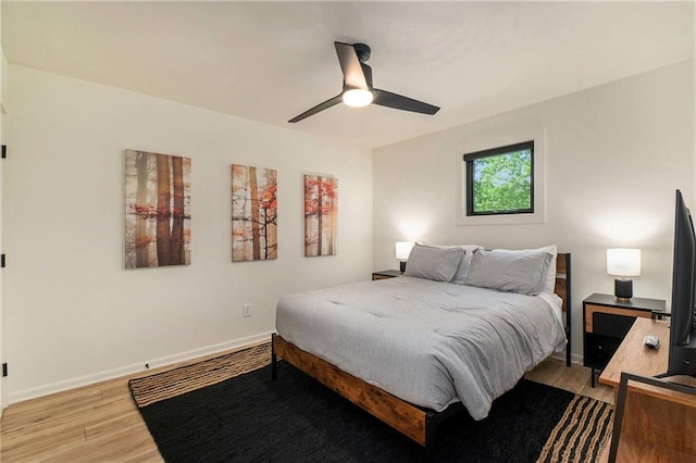 834 Lower Bell Creek Rd, Hiawassee, GA 30546 - bedroom with light wood-style floors and ceiling fan