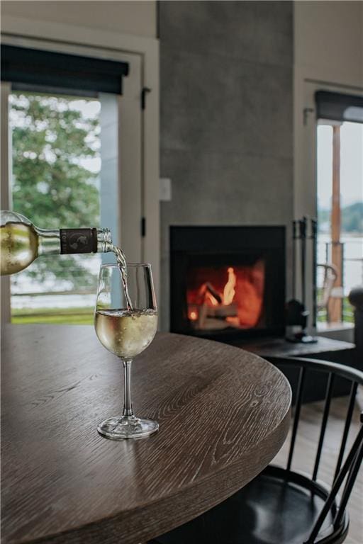 834 Lower Bell Creek Rd, Hiawassee, GA 30546 - detailed view of a warm lit fireplace
