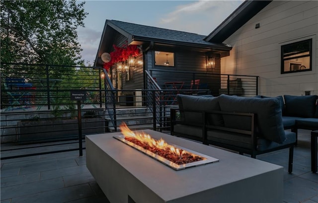 834 Lower Bell Creek Rd, Hiawassee, GA 30546 - view of patio featuring an outdoor living space with a fire pit