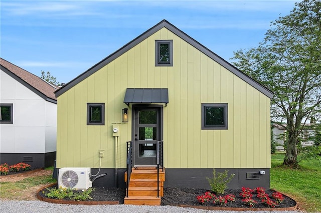 834 Lower Bell Creek Rd, Hiawassee, GA 30546 - view of front of house with crawl space, a metal roof, and a standing seam roof