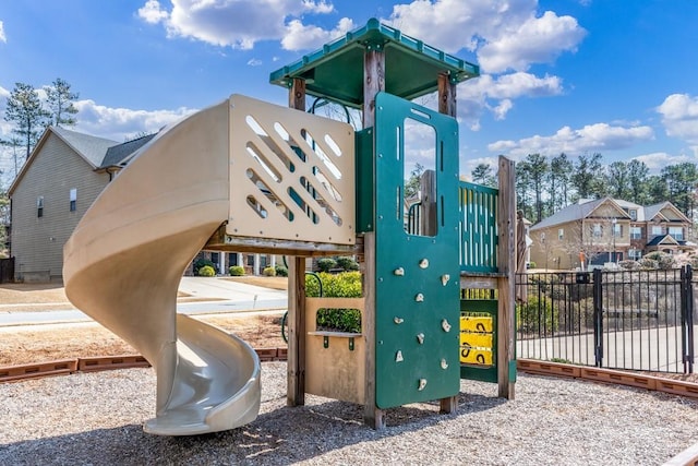 community play area with fence