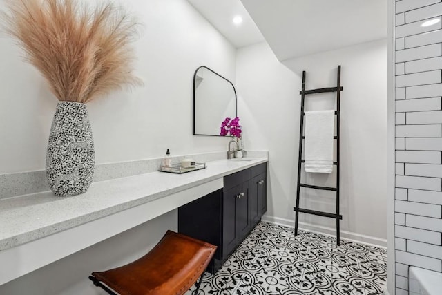 6851 Roswell Rd Unit N-20, Sandy Springs, GA 30328 - full bathroom with vanity, baseboards, and recessed lighting