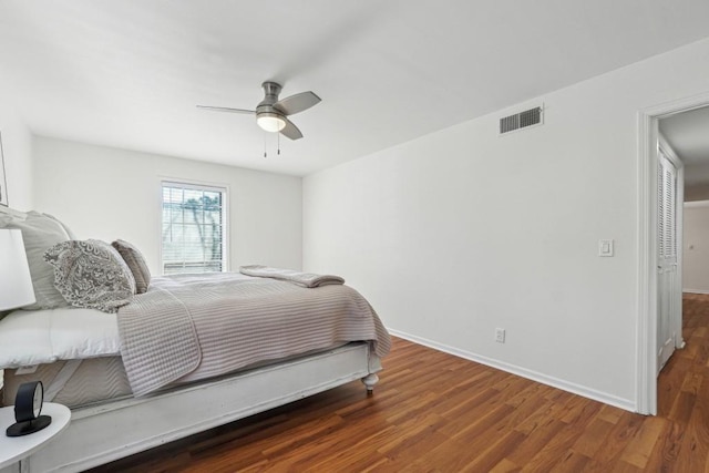 6851 Roswell Rd Unit N-20, Sandy Springs, GA 30328 - bedroom with wood finished floors, baseboards, and a ceiling fan