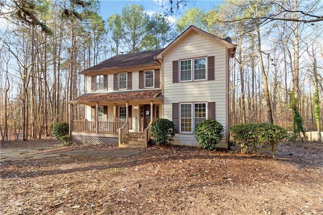 view of front of property with covered porch