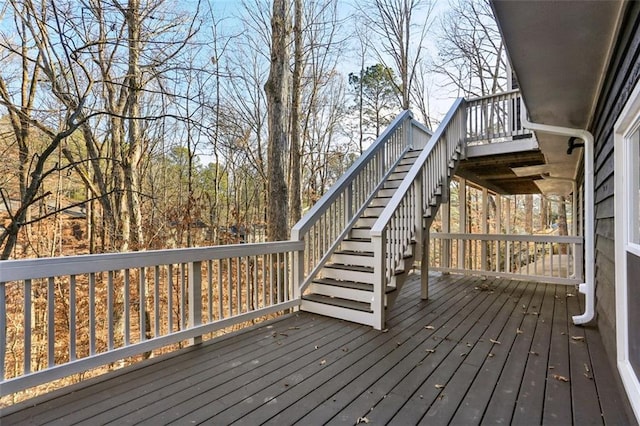 645 Trailmore Pl, Roswell, GA 30076 - wooden deck with stairway