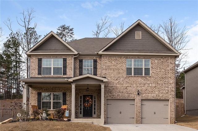 craftsman house with a garage