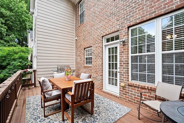 2303 Waters Edge Trl, Roswell, GA 30075 - deck featuring outdoor dining space and grilling area