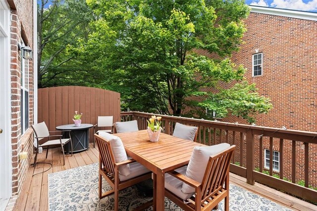 2303 Waters Edge Trl, Roswell, GA 30075 - wooden deck featuring outdoor dining space