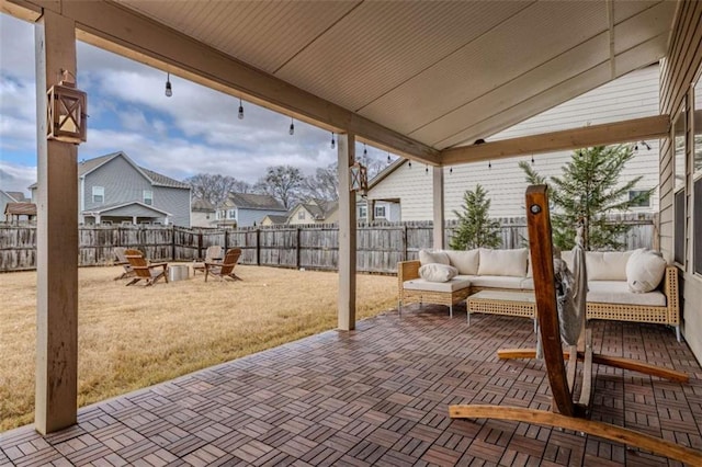 view of patio / terrace with an outdoor hangout area