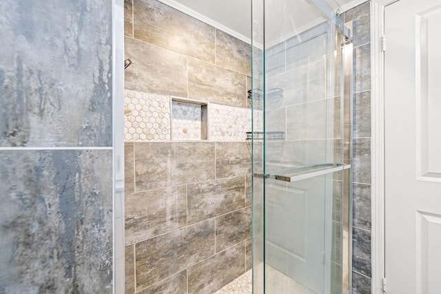 bathroom featuring walk in shower