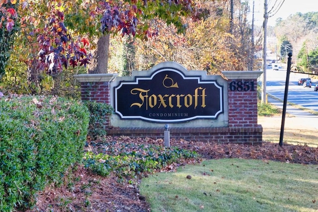 view of community sign