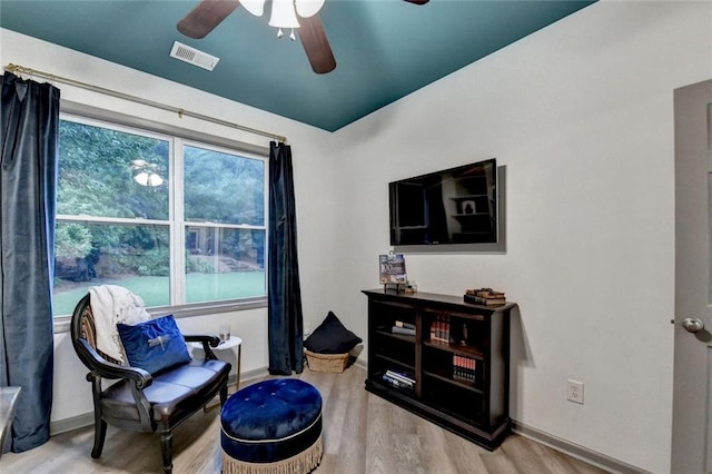 127 Bradshaw Park Dr, Woodstock, GA 30188 - sitting room with wood finished floors and a ceiling fan