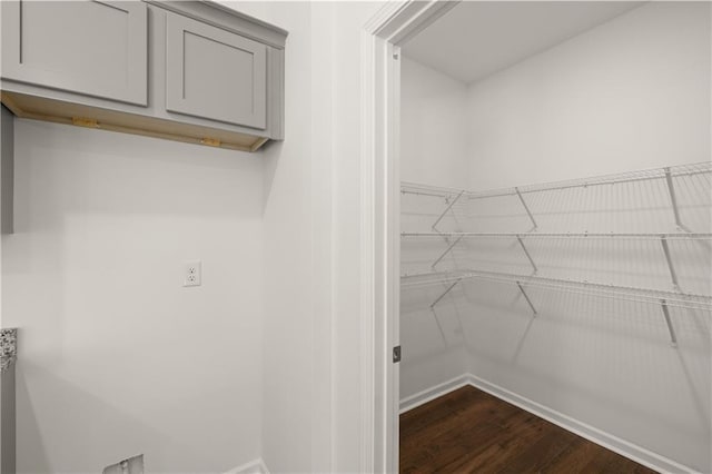 interior space featuring dark wood-style flooring
