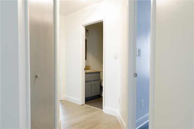 hall featuring light hardwood / wood-style floors