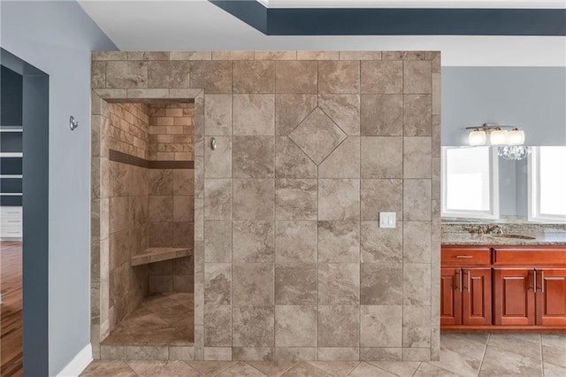 1580 Loving Rd, Morganton, GA 30560 - bathroom featuring vanity and a tile shower