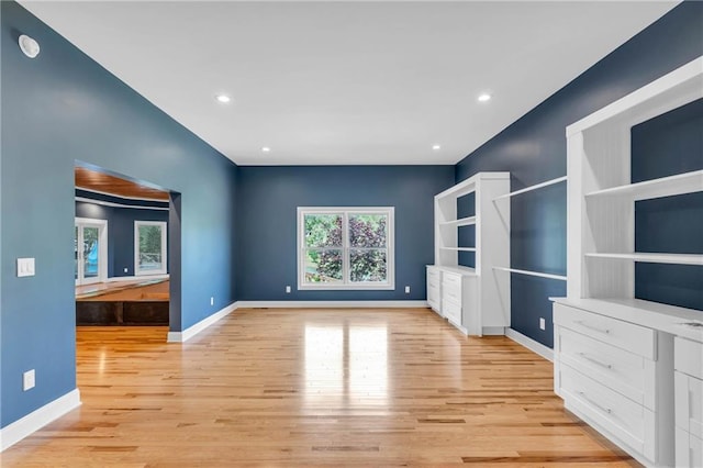1580 Loving Rd, Morganton, GA 30560 - unfurnished living room featuring recessed lighting, baseboards, and light wood finished floors