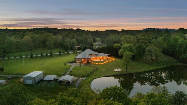 1580 Loving Rd, Morganton, GA 30560 - aerial view at dusk featuring a water view