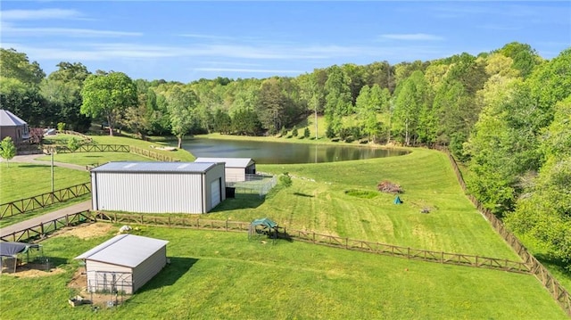 1580 Loving Rd, Morganton, GA 30560 - birds eye view of property featuring a water view and a wooded view