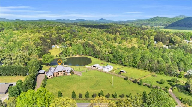 1580 Loving Rd, Morganton, GA 30560 - bird's eye view featuring a water view and a forest view