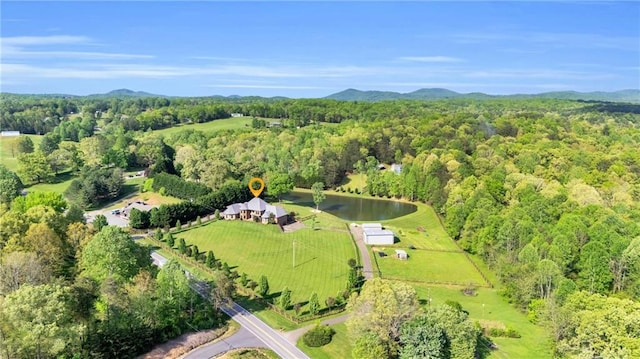 1580 Loving Rd, Morganton, GA 30560 - aerial view featuring a view of trees and a water and mountain view